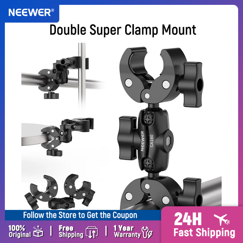Photography Lighting Kit Neewer - NEEWER Supporto doppio super morsetto con