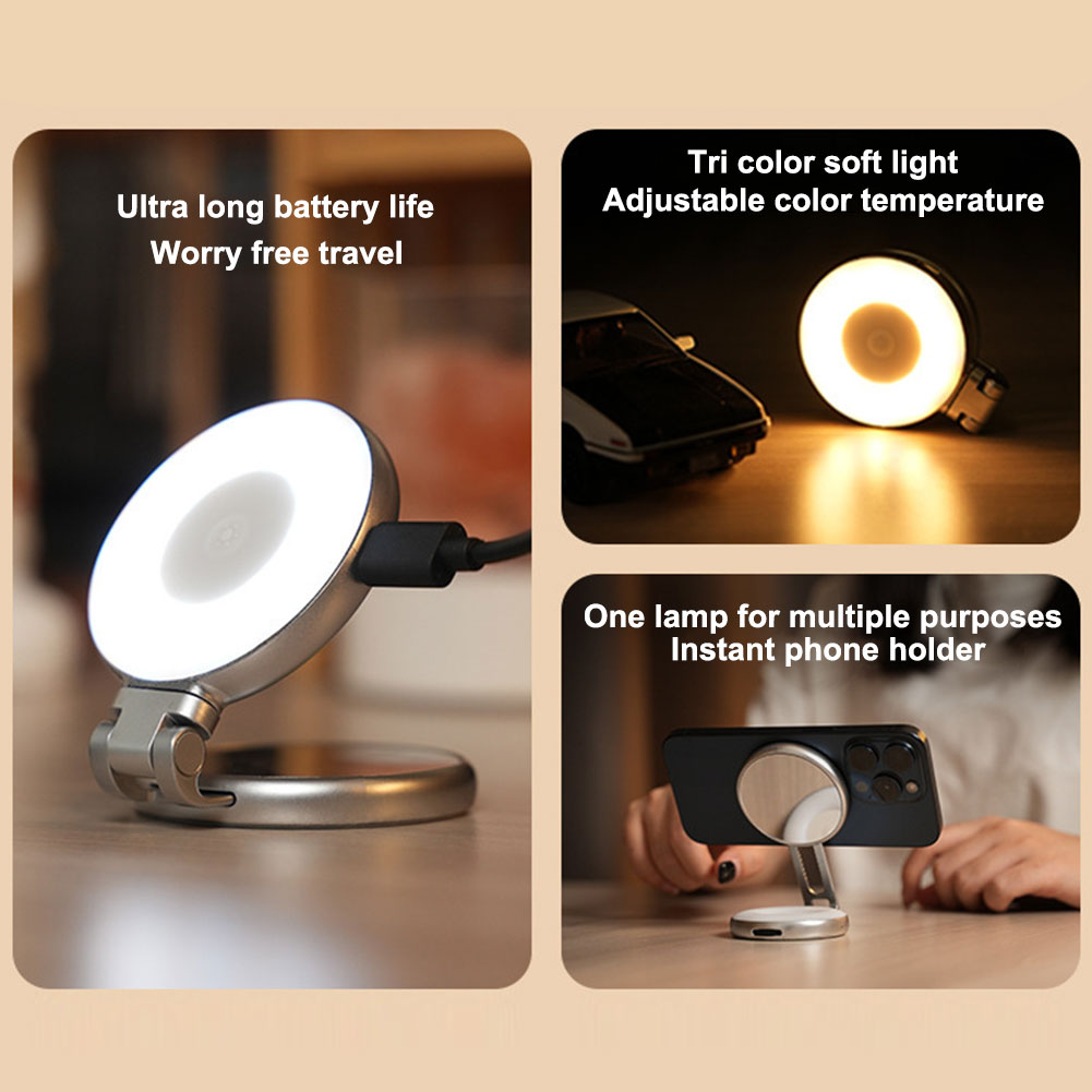 Photography Lighting Video - Luce selfie magnetica 3-in-1 con specchio