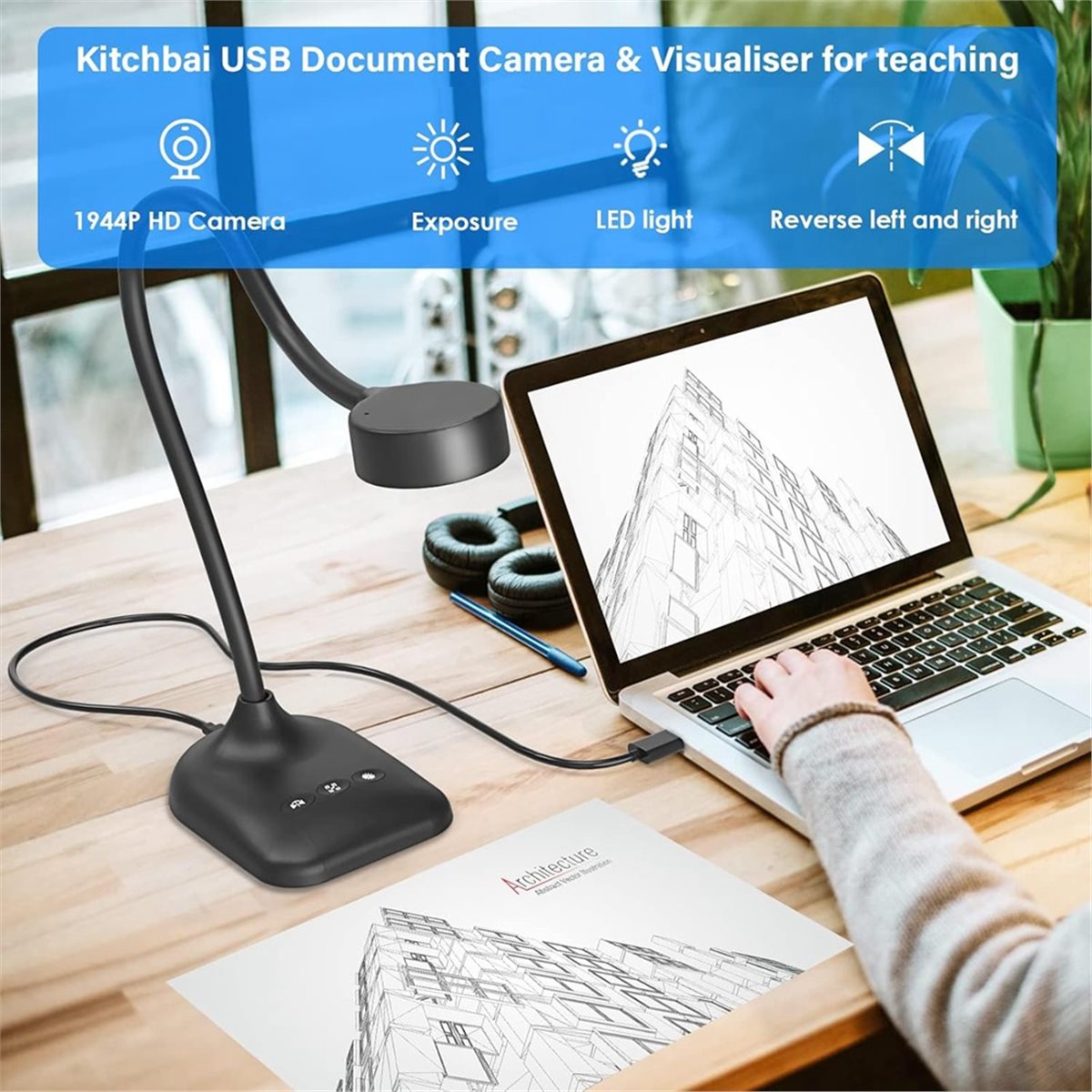 Learn Photography Lighting - AU47-USB Fotocamera per Documenti, Webcam per