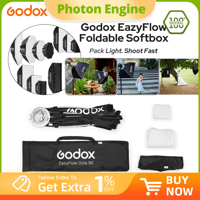 Photography Lighting Set Up - Godox Serie EazyFlow Softbox Pieghevole con