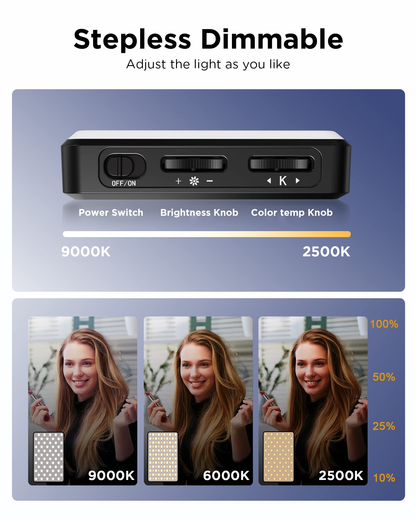 Luce per selfie a LED 3000Mah  - Photography Lighting Set Up recensione e prezzo