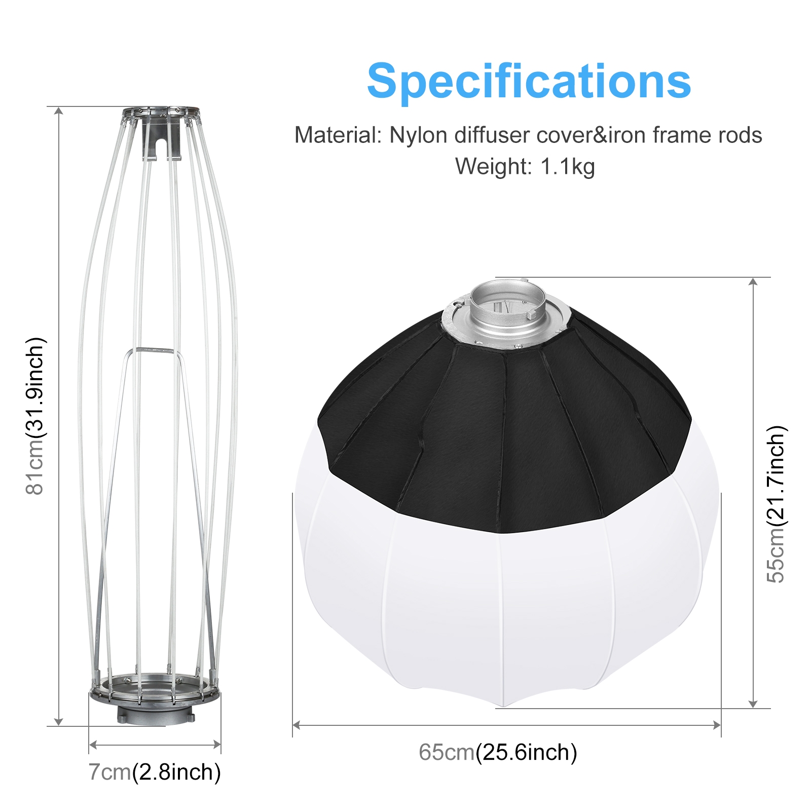 PULUZ 65cm lanterna pieghevole - Photography Lighting Flash recensione e prezzo