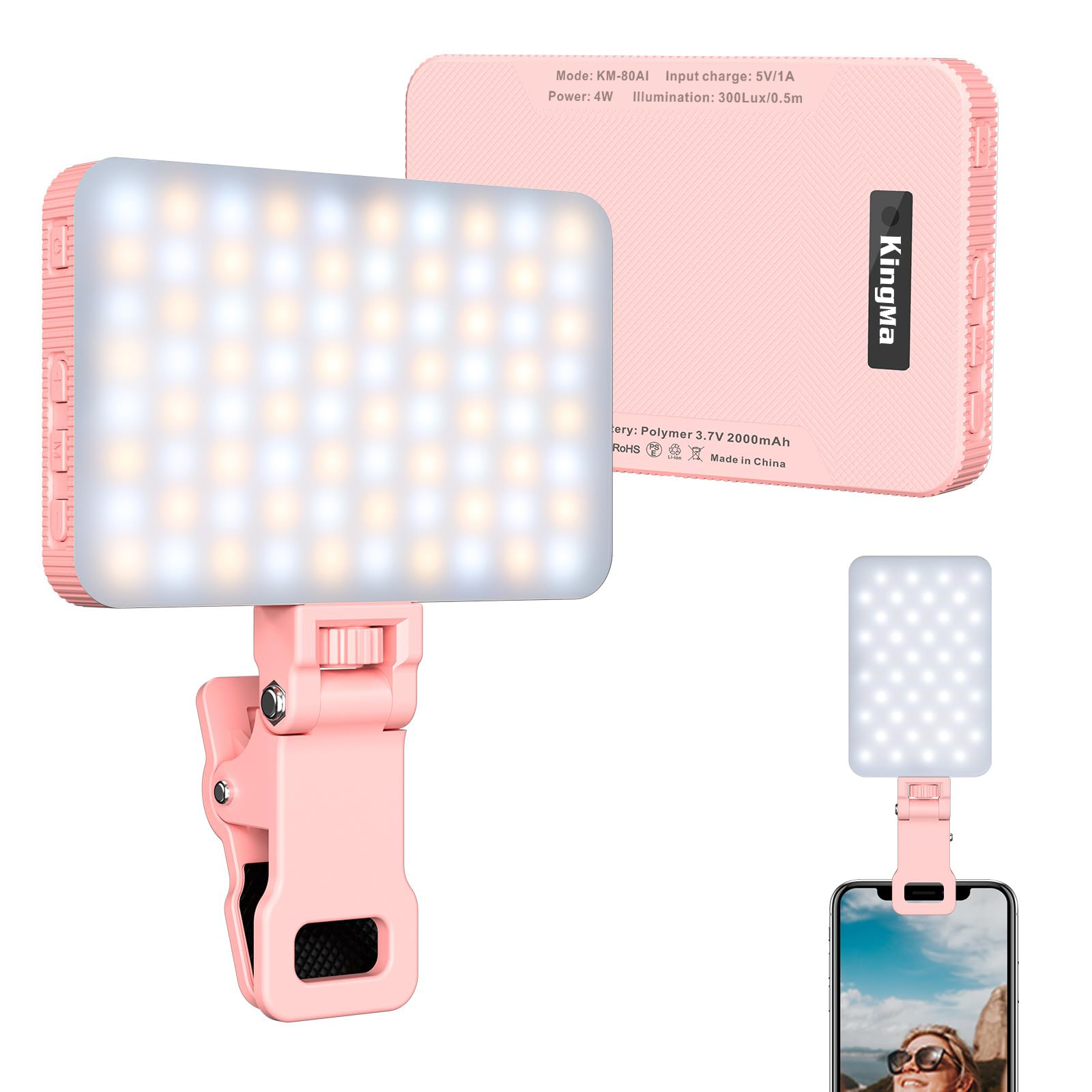 King Ma Pink ricaricabile Self - Photography Lighting Video recensione e prezzo